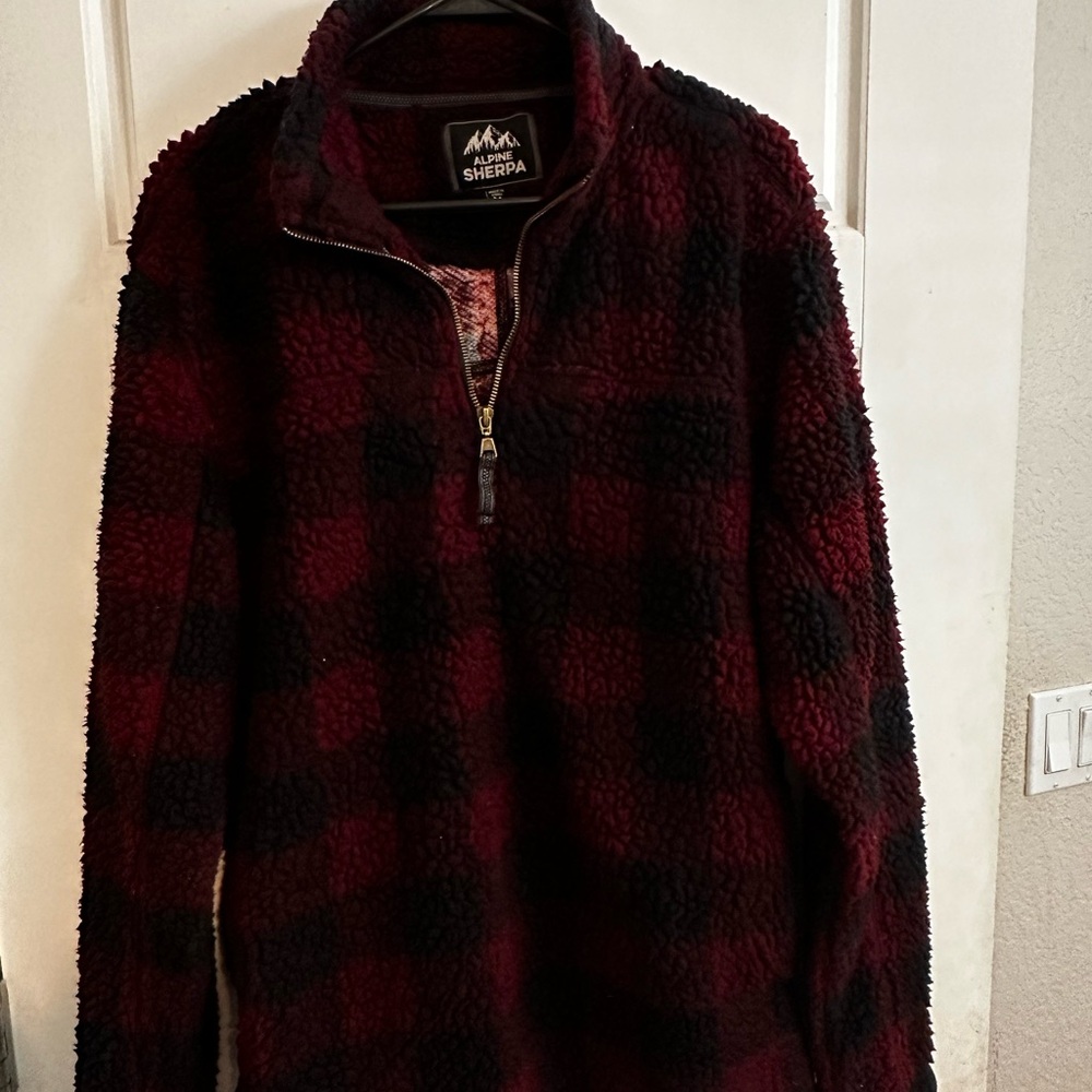 Alpine Design Black and Burgundy Zip Up Jacket